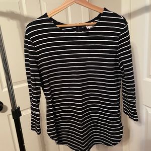 Merona Womens Striped 3/4 Sleeve Blouse
